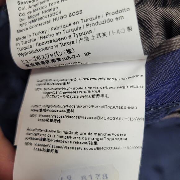 Hugo Boss Reda super 110 wool blazer jacket navy blue 38 regular - Picture 12 of 12